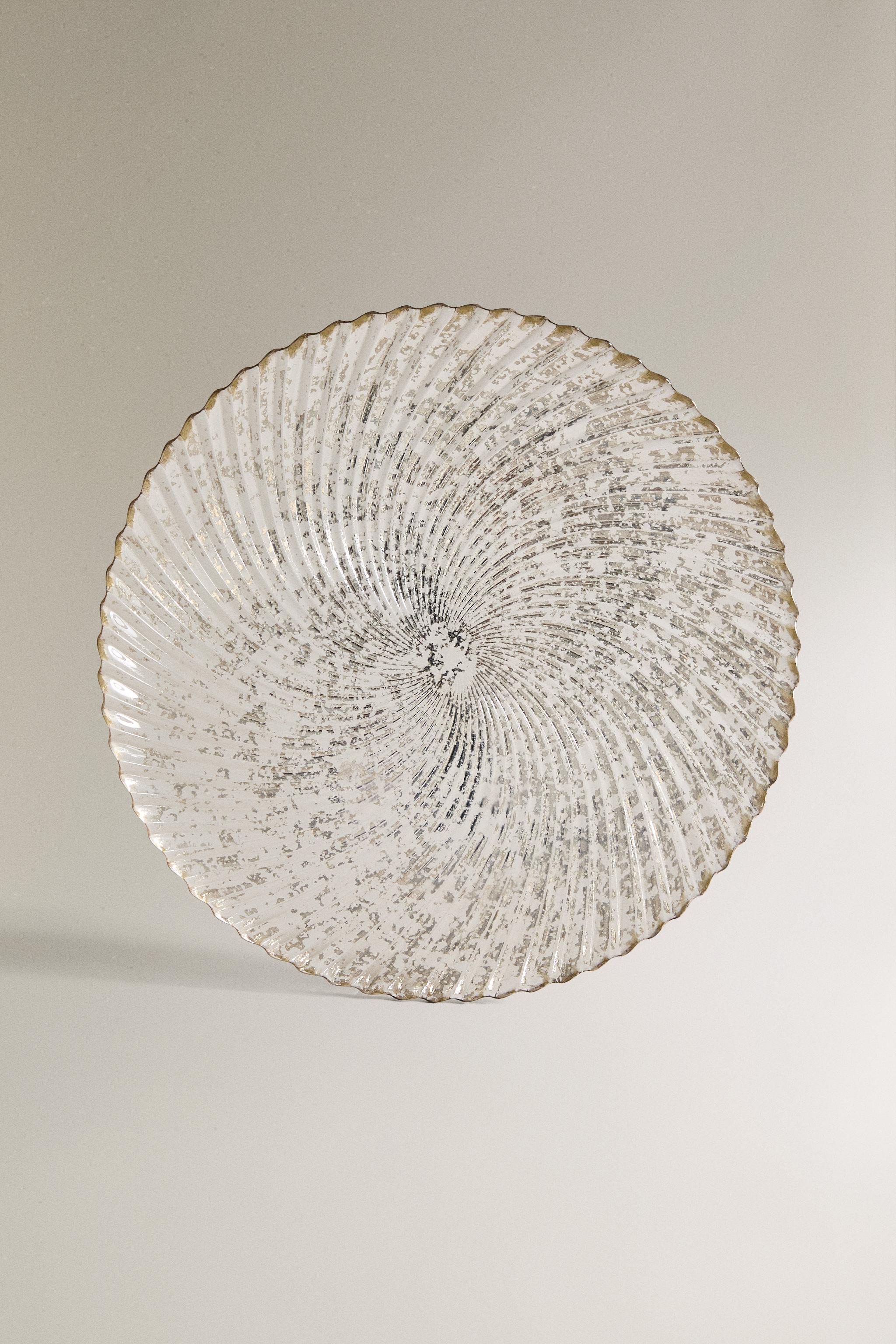 CHRISTMAS SHINY GLASS DESSERT PLATE